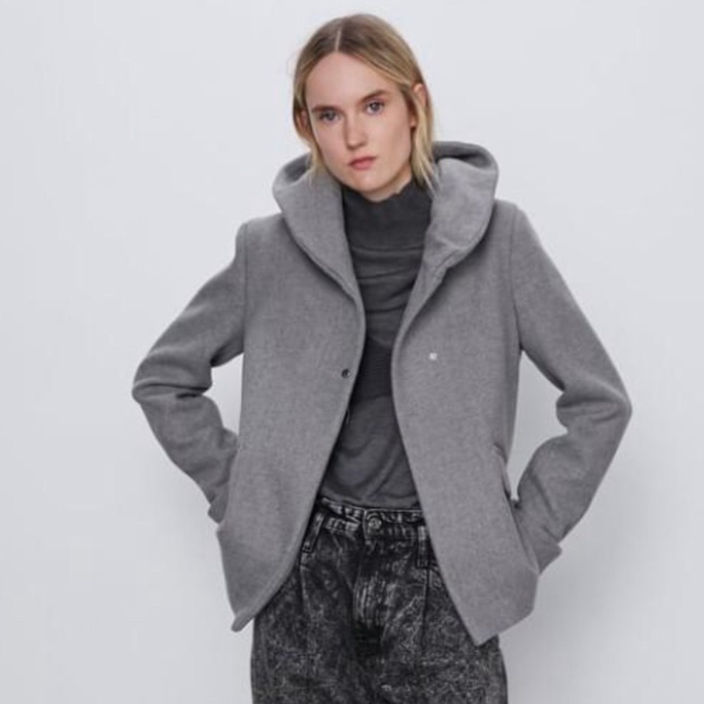 Zara coat with wrap collar